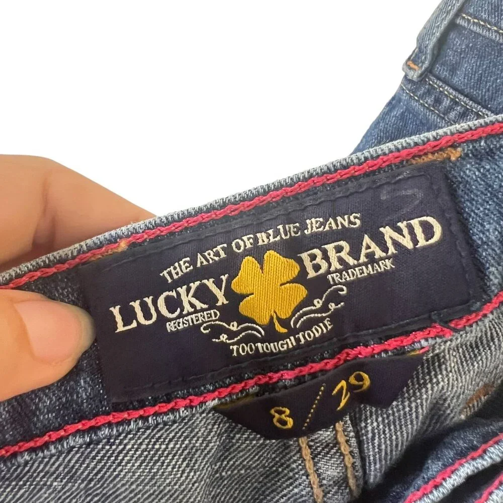 Lucky Brand Charlie Capri Distressed Medium Wash Medium Rise Skinny Jeans 8 - Picture 4 of 12